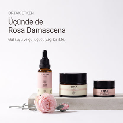 Gül Canlandırıcı Cilt Bakım Serisi — üçünde de Rosa Damascena