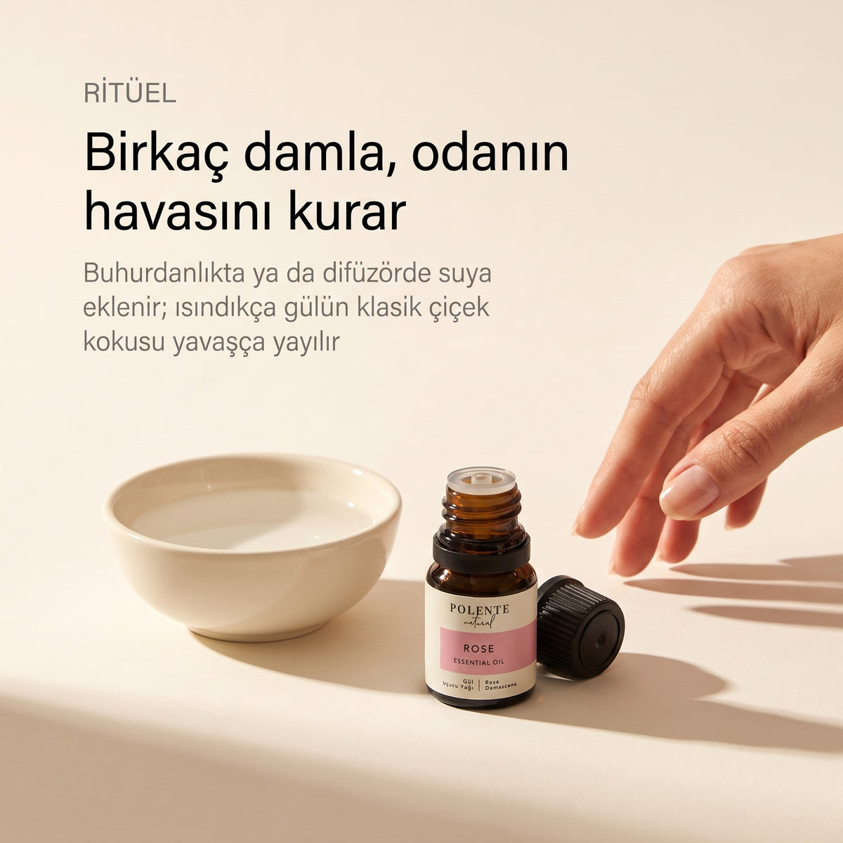 GÜL UÇUCU YAĞI 2,5 ml — buhurdanlık ve difüzör ritüeli, birkaç damla odanın havasını kurar