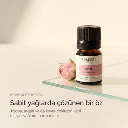 GÜL UÇUCU YAĞI 2,5 ml — sabit taşıyıcı yağlarda çözünen konsantre öz