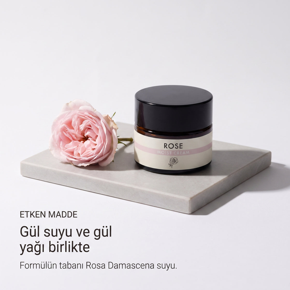 Gül Canlandırıcı Yüz Kremi 50 ml — gül suyu ve gül yağı birlikte