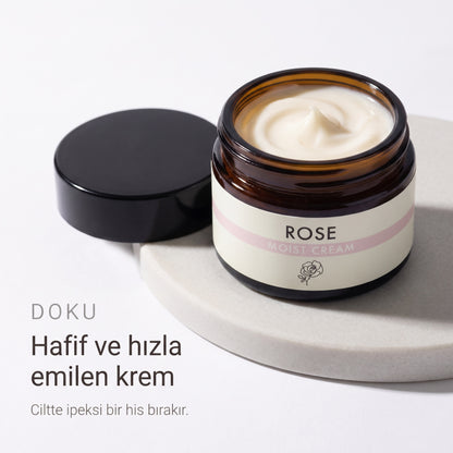 Gül Canlandırıcı Yüz Kremi 50 ml — hafif ve hızla emilen krem dokusu