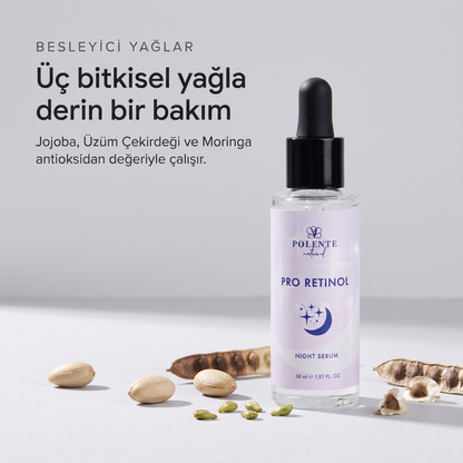 PRO RETİNOL NIGHT SERUM 30 ml — Üç bitkisel yağla derin bir bakım
