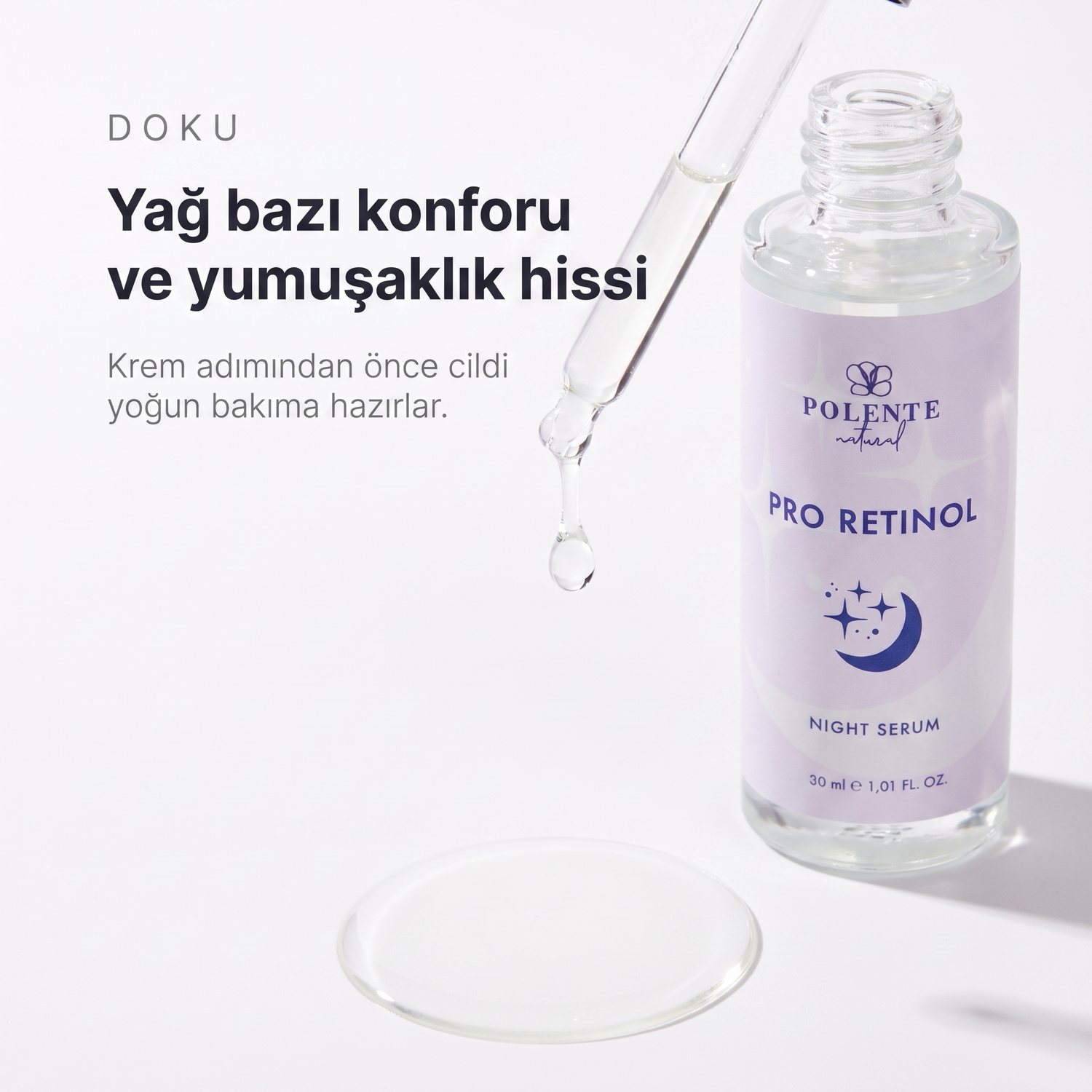 PRO RETİNOL NIGHT SERUM 30 ml — Yağ bazı konforu ve yumuşaklık hissi