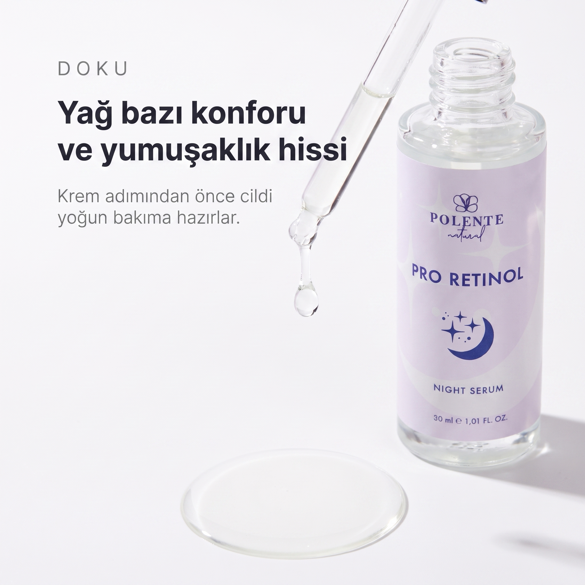 PRO RETİNOL NIGHT SERUM 30 ml — Yağ bazı konforu ve yumuşaklık hissi