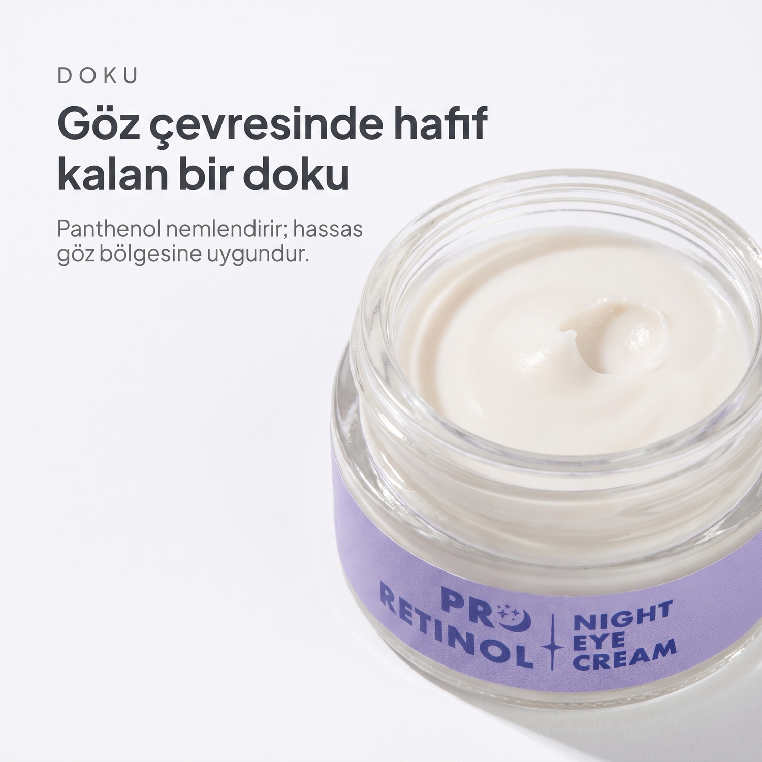 PRO RETINOL EYE CREAM 20 ml — Göz çevresinde hafif kalan bir doku