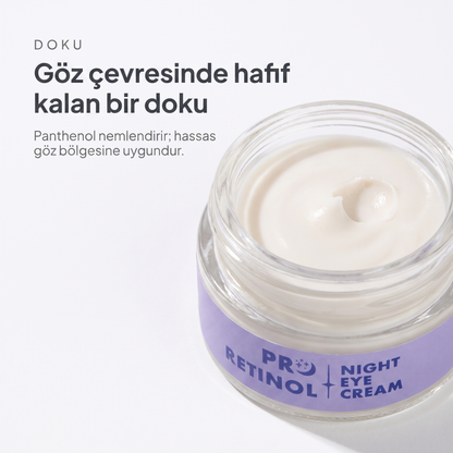 PRO RETINOL EYE CREAM 20 ml — Göz çevresinde hafif kalan bir doku