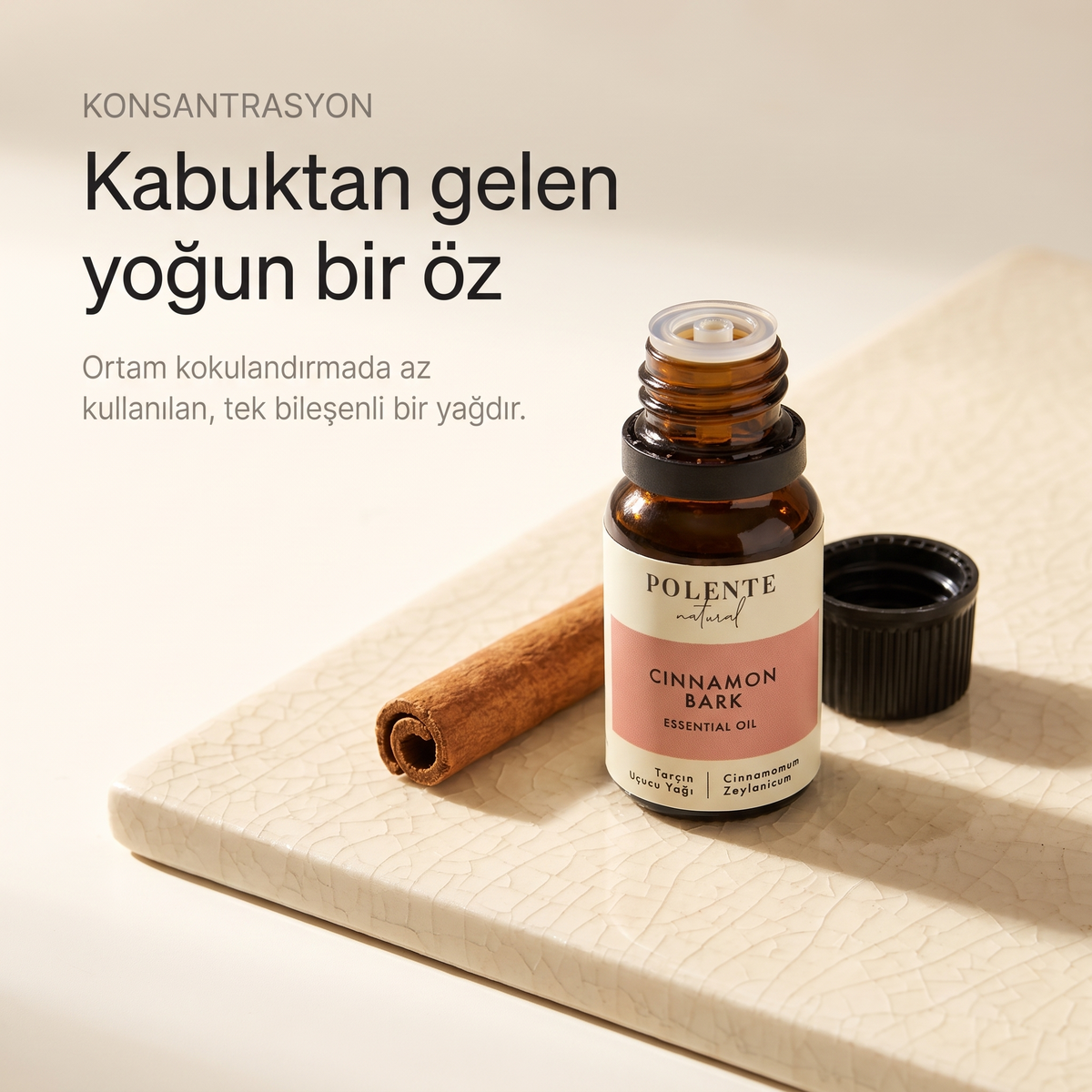 Tarçın Uçucu Yağı 10 ml — kabuktan gelen yoğun, tek bileşenli uçucu yağ