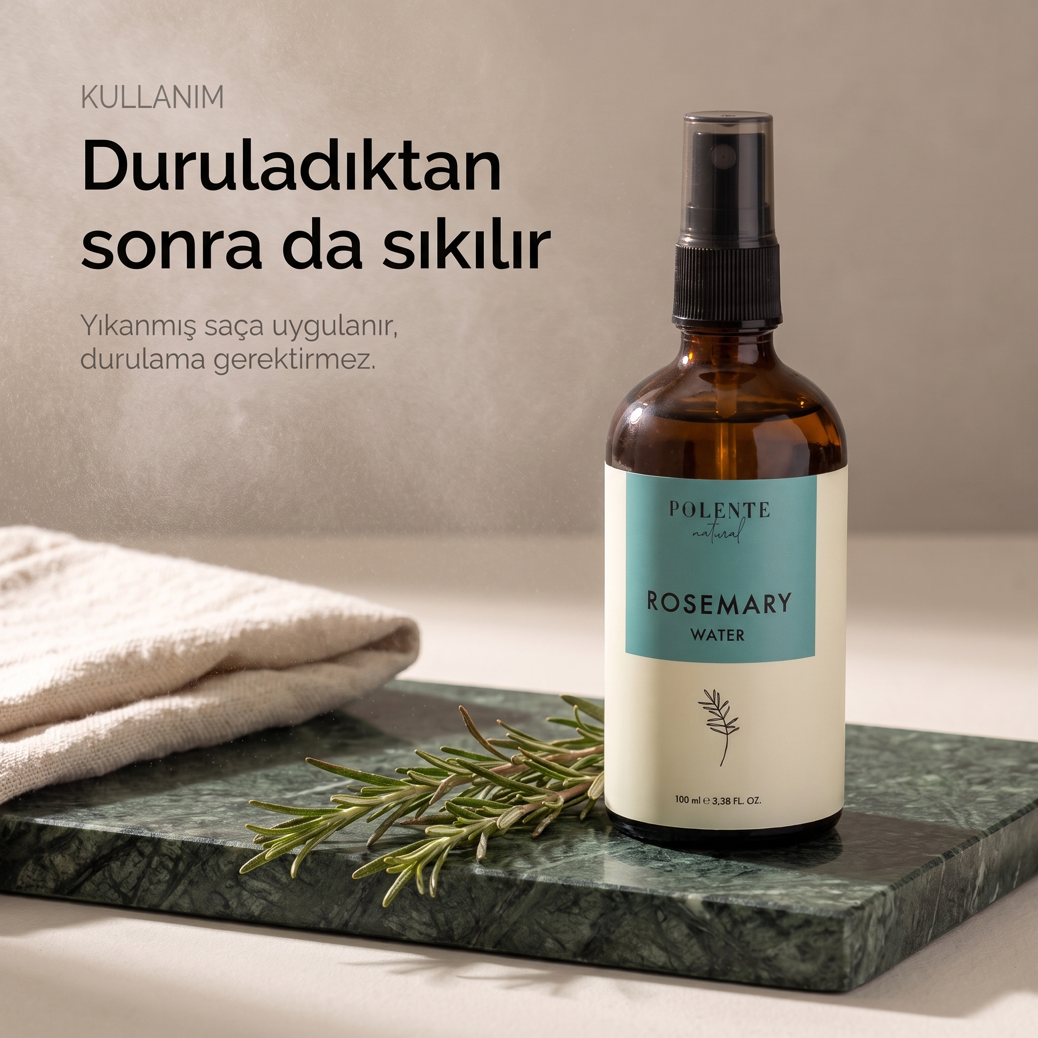 Biberiye Suyu %100 saf hidrosol 100 ml — duruladıktan sonra da sıkılır, alçak açıdan kullanım karesi