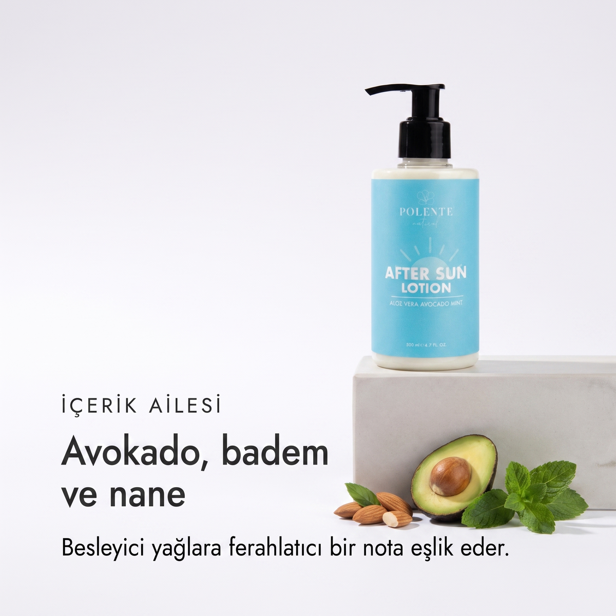 After Sun Lotion 200 ml — içerik ailesi, besleyici yağlara ferahlatıcı bir nota eşlik eder