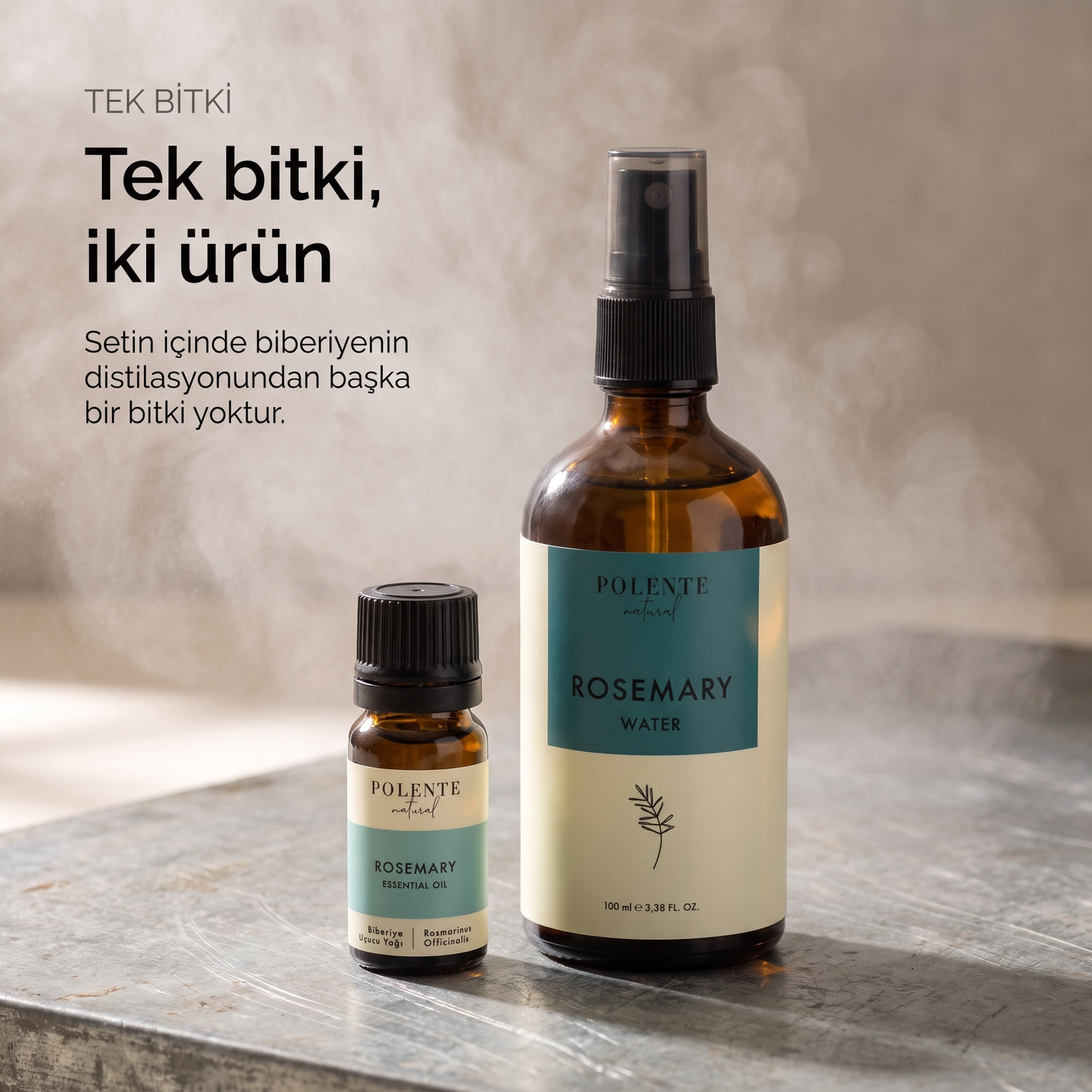 Biberiye Uçucu Yağı &amp; Biberiye Suyu Seti — tek bitki iki ürün, biberiye uçucu yağı ve suyu bir arada