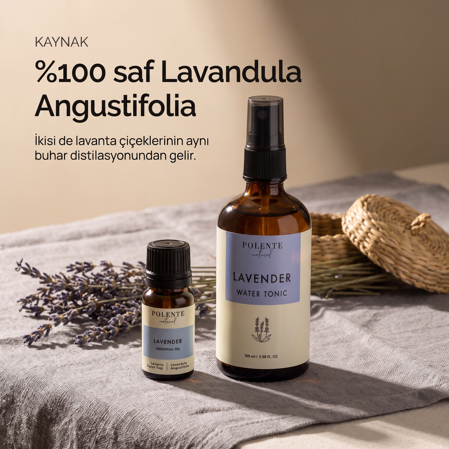 Lavanta Uçucu Yağı &amp; Lavanta Suyu Seti — %100 saf lavanta — uçucu yağ ve hidrosol aynı buhar distilasyonundan