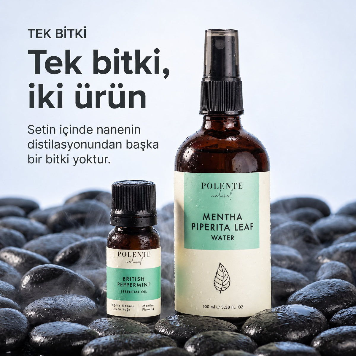 Nane Uçucu Yağı &amp; Nane Suyu Seti — tek bitki iki ürün, nane uçucu yağı ve suyu bir arada