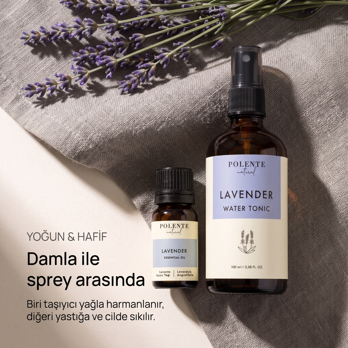 Lavanta Uçucu Yağı &amp; Lavanta Suyu Seti — yoğun uçucu yağ ve hafif hidrosol, damla ile sprey arasındaki fark