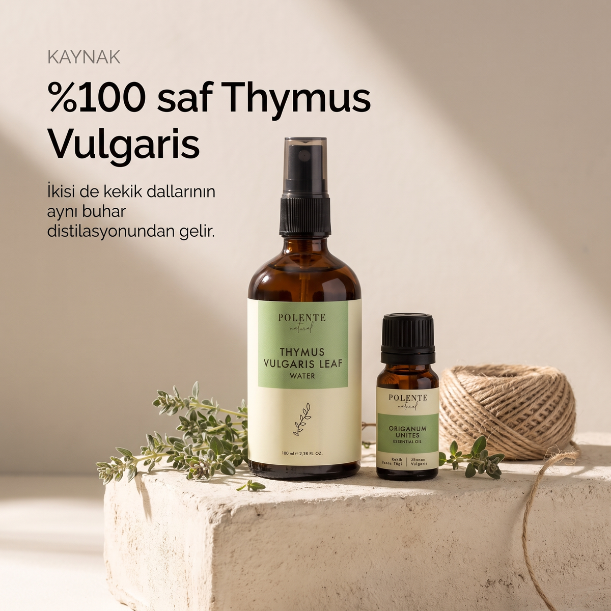 Kekik Uçucu Yağı &amp; Kekik Suyu Seti — %100 saf kekik — uçucu yağ ve hidrosol aynı buhar distilasyonundan