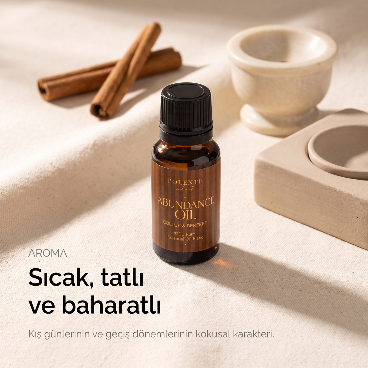 Bolluk &amp; Bereket Karışımı aroma karakteri — sıcak, tatlı ve baharatlı kış notası
