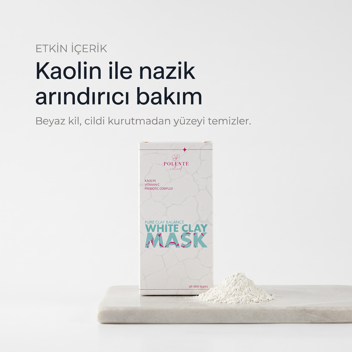 Prebiyotik İçeren Dengeleyici Beyaz Kil Maskesi 8x8 ml — Kaolin ile nazik arındırıcı bakım