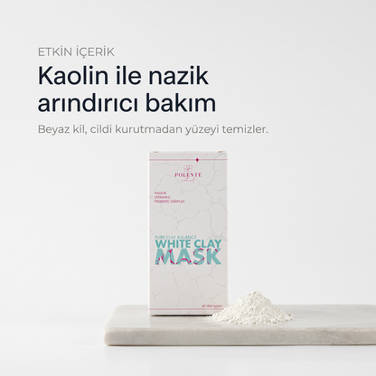 Prebiyotik İçeren Dengeleyici Beyaz Kil Maskesi 8x8 ml — Kaolin ile nazik arındırıcı bakım