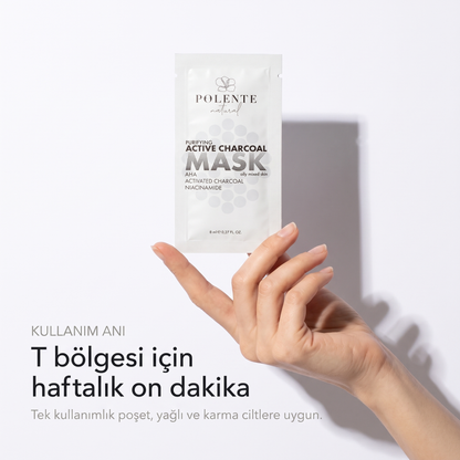 Aktif Karbonlu Arındırıcı Kil Maskesi 8x8 ml — T bölgesi için haftalık on dakika