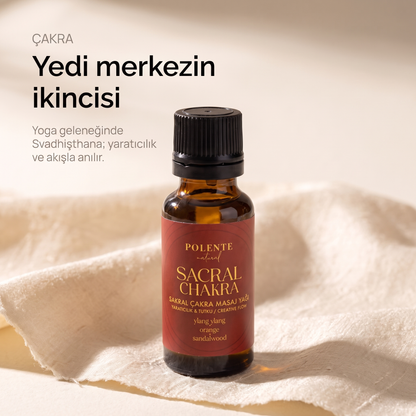 Sakral Çakra Yağı 20 ml — yedi çakra merkezinin ikincisi, yoga geleneğinde Svadhişthana