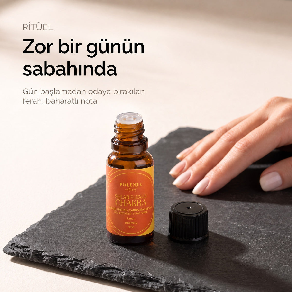 Güneş Sinirağı Çakra Yağı 20 ml — güne başlarken açılan şişe, aromatik ritüel yağı