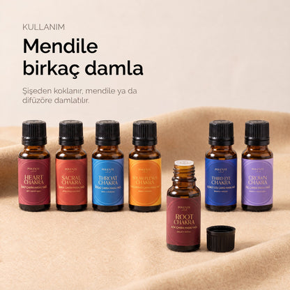 Chakra Ritual Collection kullanımı — şişeden koklama, mendile ya da difüzöre damlatma