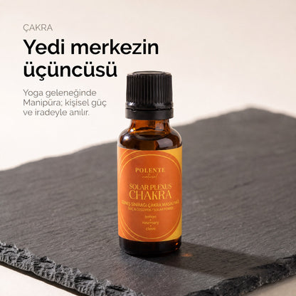 Güneş Sinirağı Çakra Yağı 20 ml — yedi çakra merkezinin üçüncüsü, yoga geleneğinde Manipūra