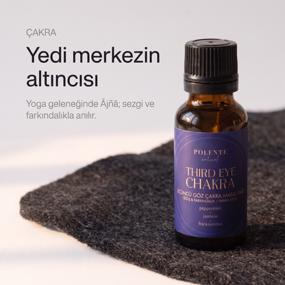 Üçüncü Göz Çakra Yağı 20 ml — yedi çakra merkezinin altıncısı, yoga geleneğinde Ājñā