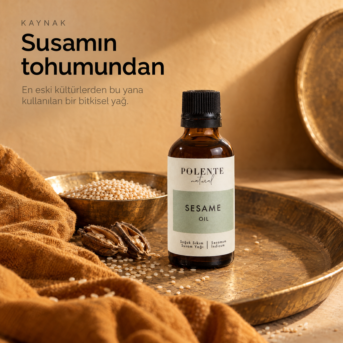 Susam Yağı 50 ml — yağın kaynağı: susam tohumları ve susam kapsülleri