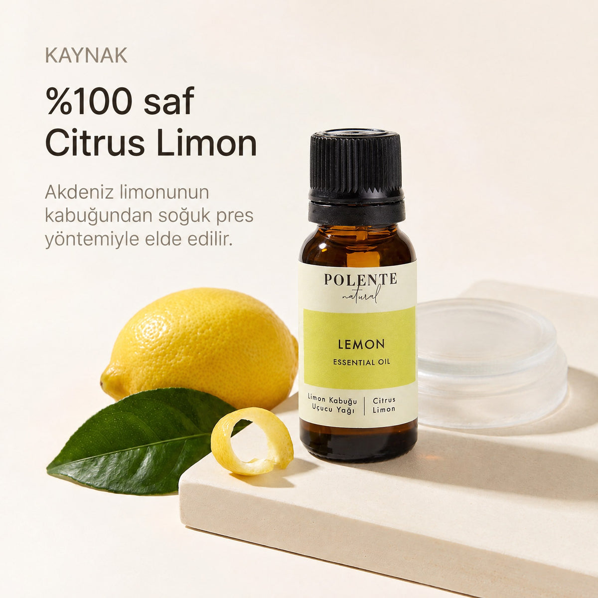Limon Kabuğu Uçucu Yağı — %100 saf Citrus Limon, Akdeniz limonunun kabuğundan soğuk pres