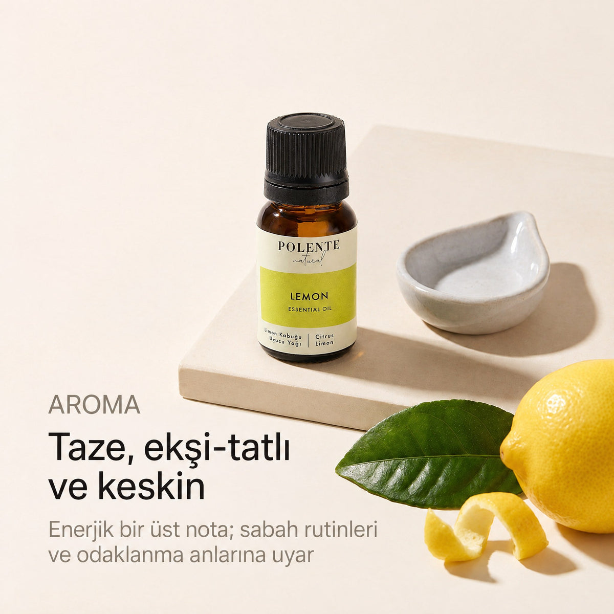 Limon Kabuğu Uçucu Yağı — taze, ekşi-tatlı ve keskin enerjik bir üst nota