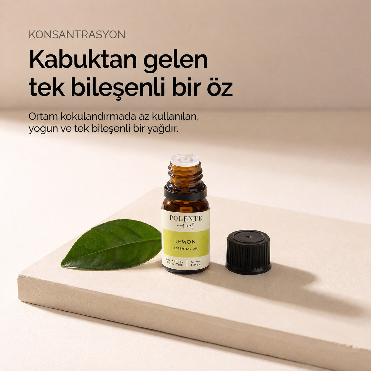 Limon Kabuğu Uçucu Yağı — kabuktan gelen tek bileşenli öz; ortam kokulandırmada az kullanılır