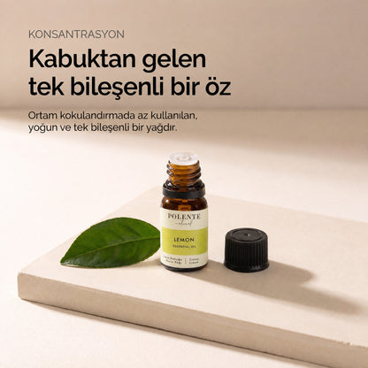 Limon Kabuğu Uçucu Yağı — kabuktan gelen tek bileşenli öz; ortam kokulandırmada az kullanılır