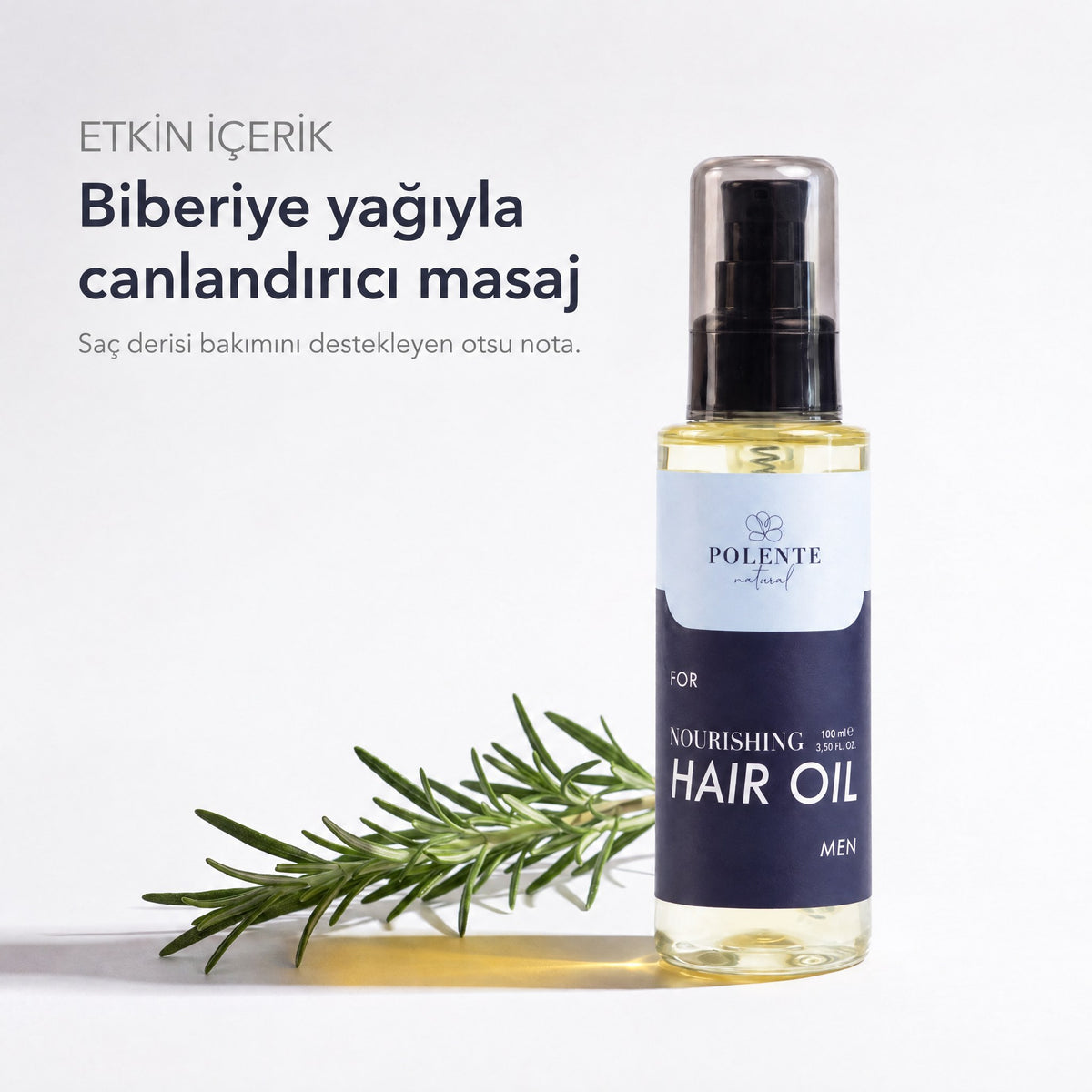 MEN NOURISHING HAIR CARE OIL 100 ml — Biberiye uçucu yağıyla canlandırıcı masaj