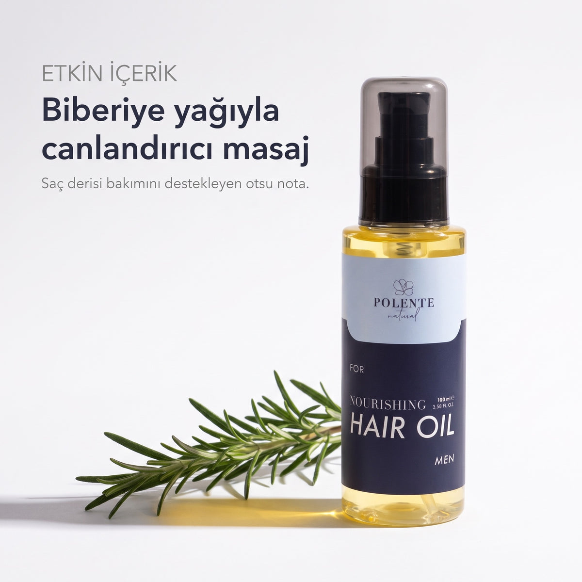 MEN NOURISHING HAIR CARE OIL 100 ml — Biberiye uçucu yağıyla canlandırıcı masaj