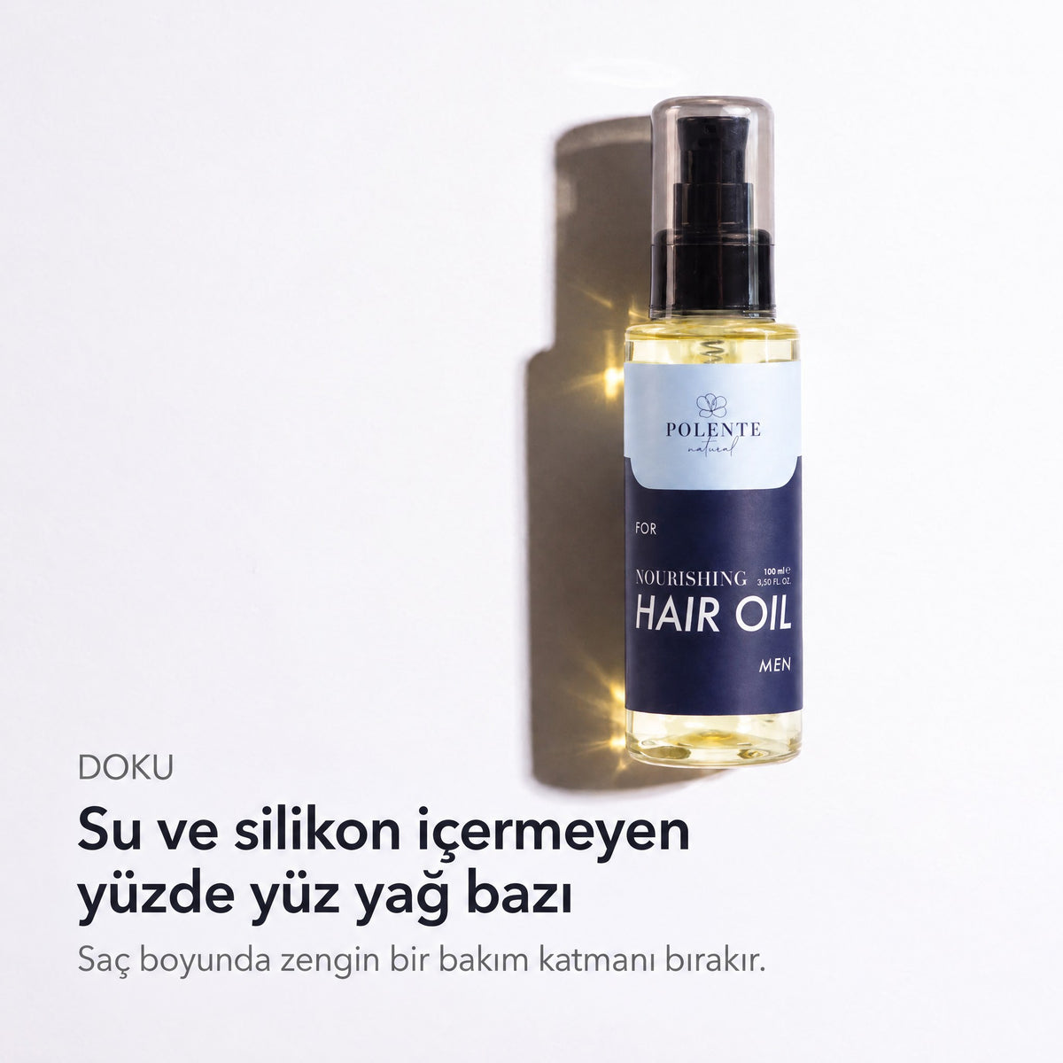 MEN NOURISHING HAIR CARE OIL 100 ml — Yüzde yüz yağ bazı, su ve silikon içermez