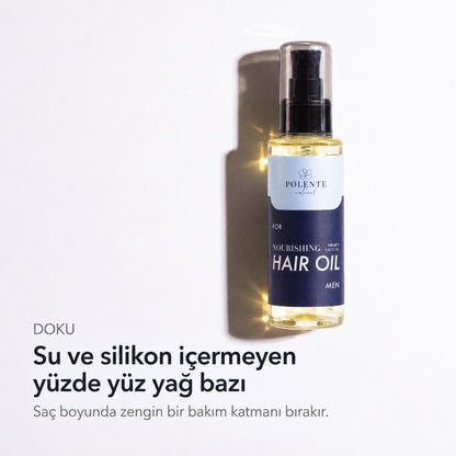 MEN NOURISHING HAIR CARE OIL 100 ml — Yüzde yüz yağ bazı, su ve silikon içermez