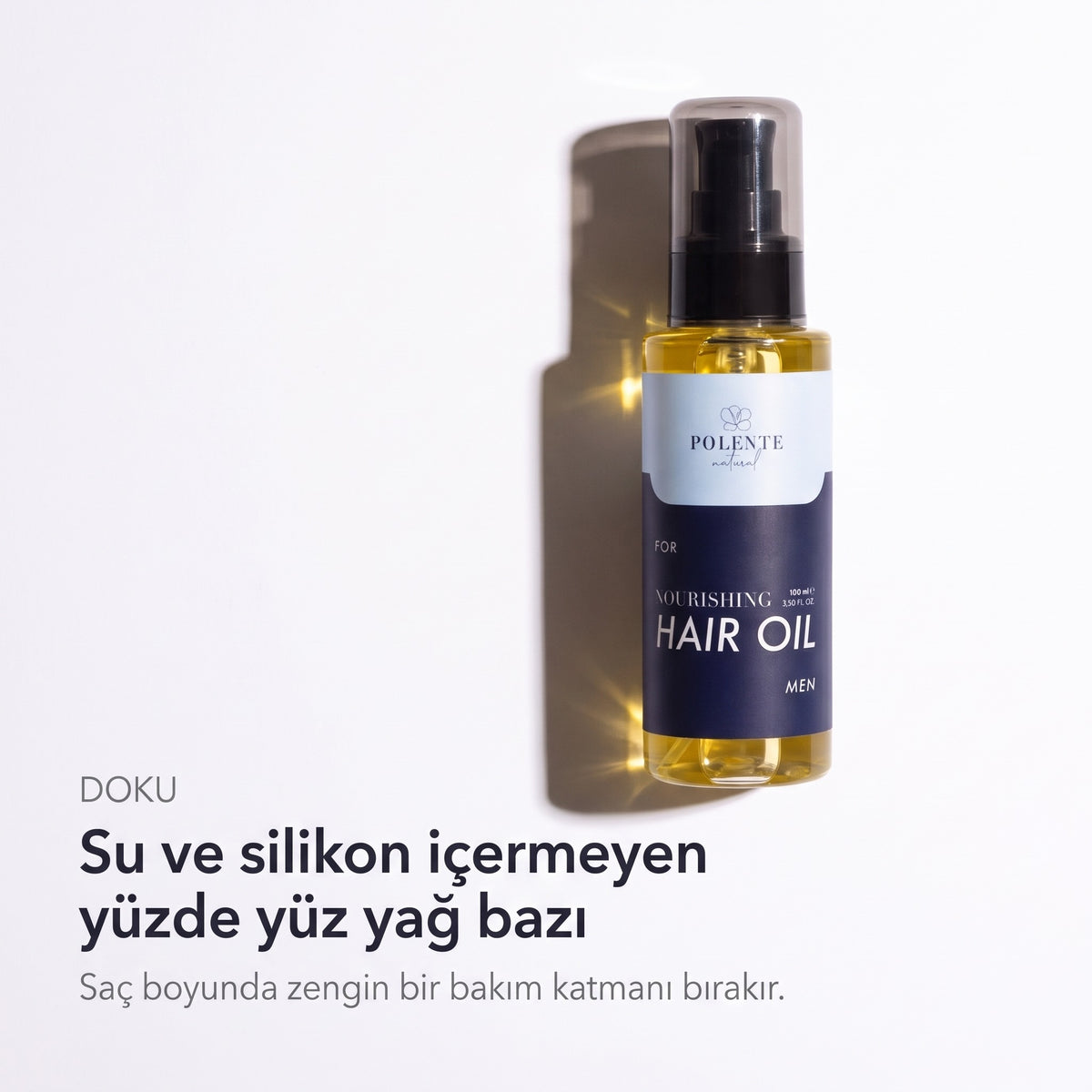 MEN NOURISHING HAIR CARE OIL 100 ml — Yüzde yüz yağ bazı, su ve silikon içermez
