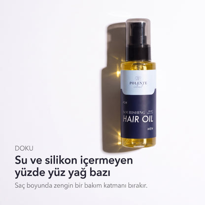 MEN NOURISHING HAIR CARE OIL 100 ml — Yüzde yüz yağ bazı, su ve silikon içermez