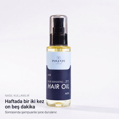 MEN NOURISHING HAIR CARE OIL 100 ml — On beş dakika bekletilir, şampuanla durulanır