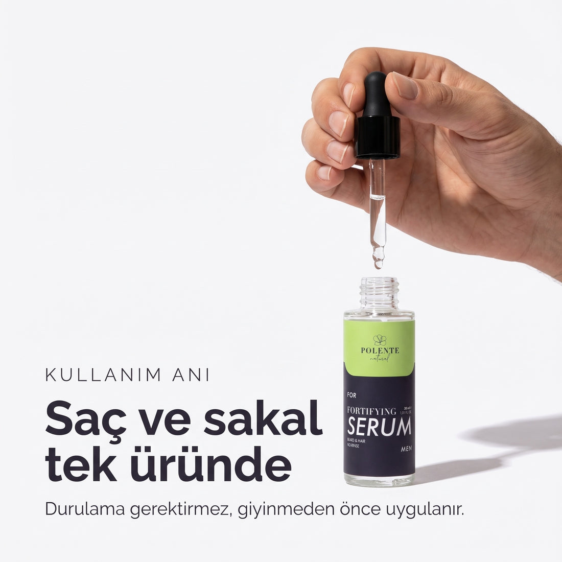 MEN FORTIFYING SERUM 30 ml — Saç ve sakal tek üründe, durulama gerektirmez