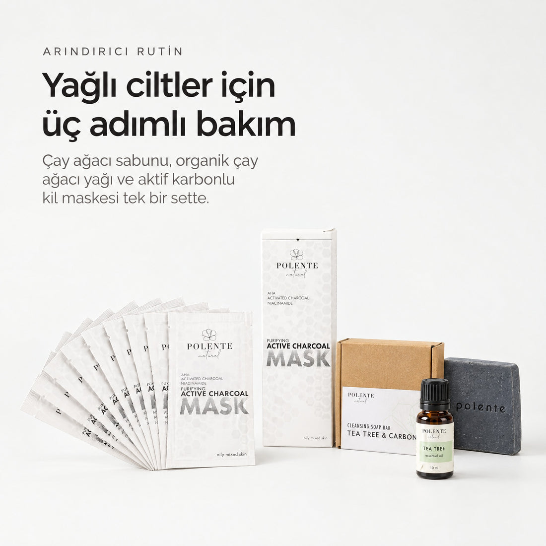 Akne Sivilce Bakım Seti — Yağlı ciltler için üç adımlı bakım