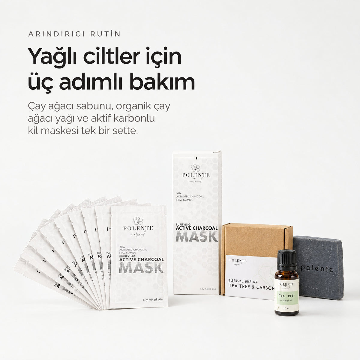 Akne Sivilce Bakım Seti — Yağlı ciltler için üç adımlı bakım
