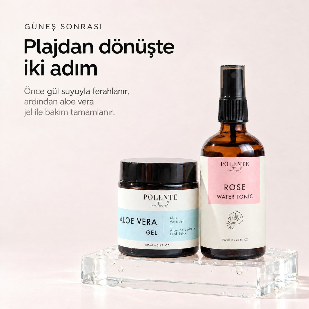 Aloe Vera Jel ve Gül Suyu 2&