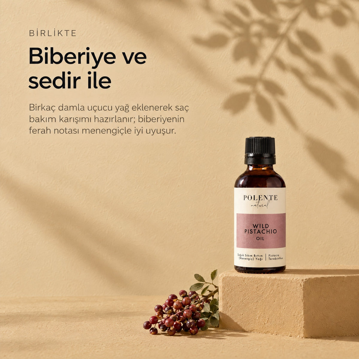 Bıttım (Menengiç) Yağı 50 ml — biberiye ve sedir ile