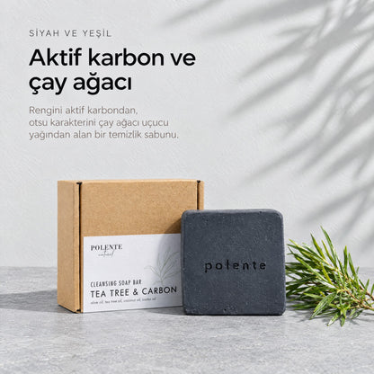 Çay Ağacı ve Aktif Karbon Sabunu 110 gr — aktif karbon ve çay ağacı