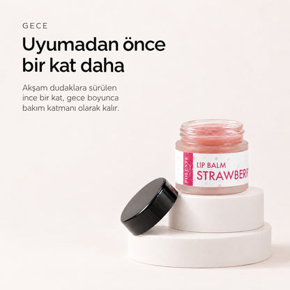 Çilekli Lip Balm 10 ml — Uyumadan önce bir kat daha