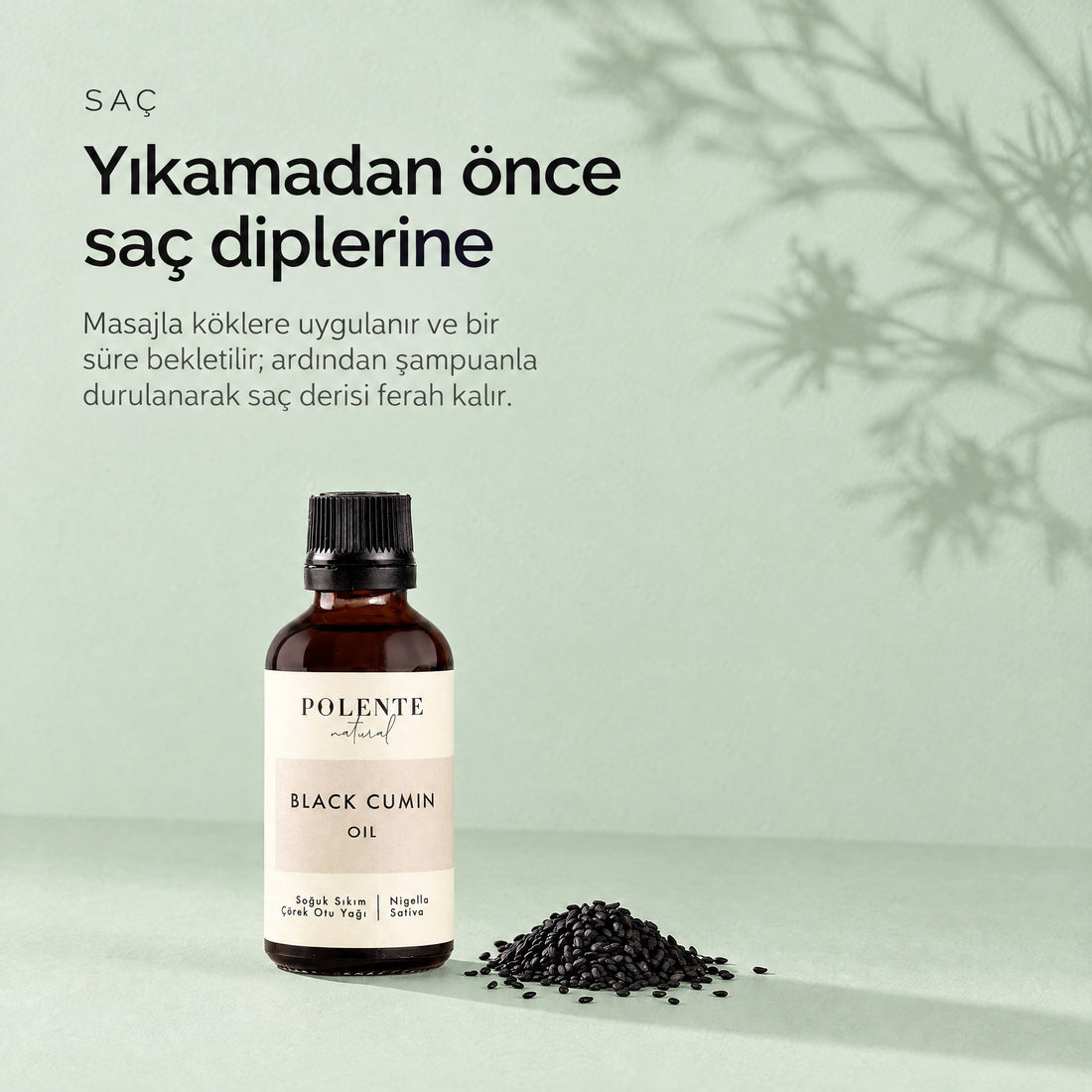 Çörek Otu Yağı 50 ml — yıkamadan önce saç diplerine
