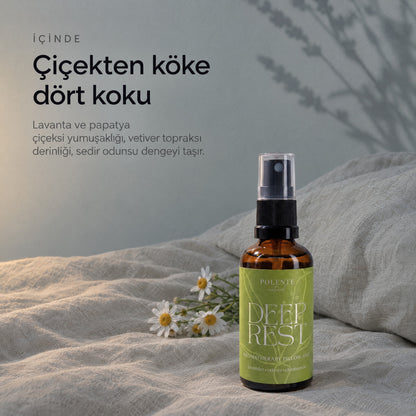 DEEP REST Aromaterapik Yastık ve Ortam Spreyi 50 ml — çiçekten köke dört koku