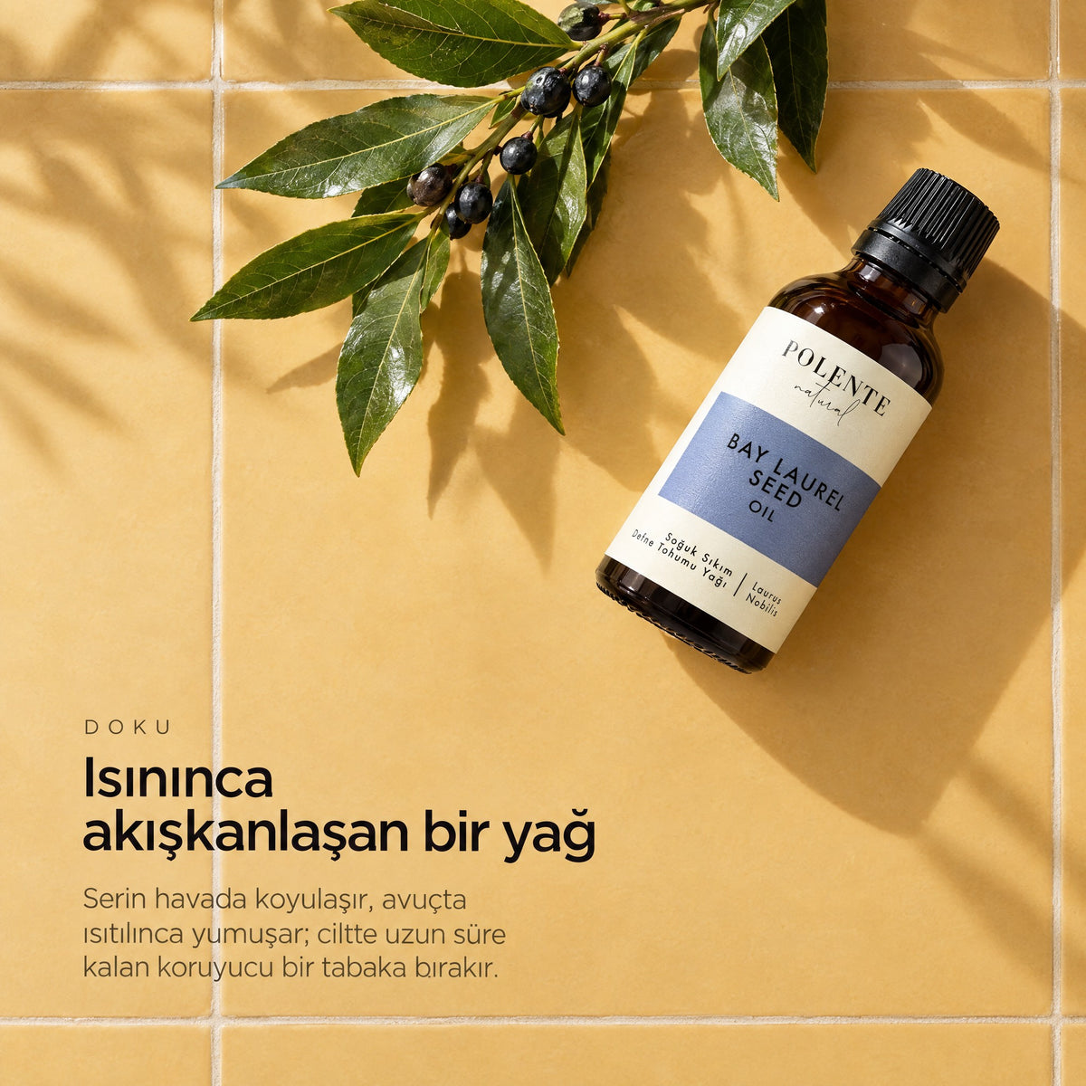 Defne Tohumu Yağı 50 ml — ısınınca akışkanlaşan bir yağ