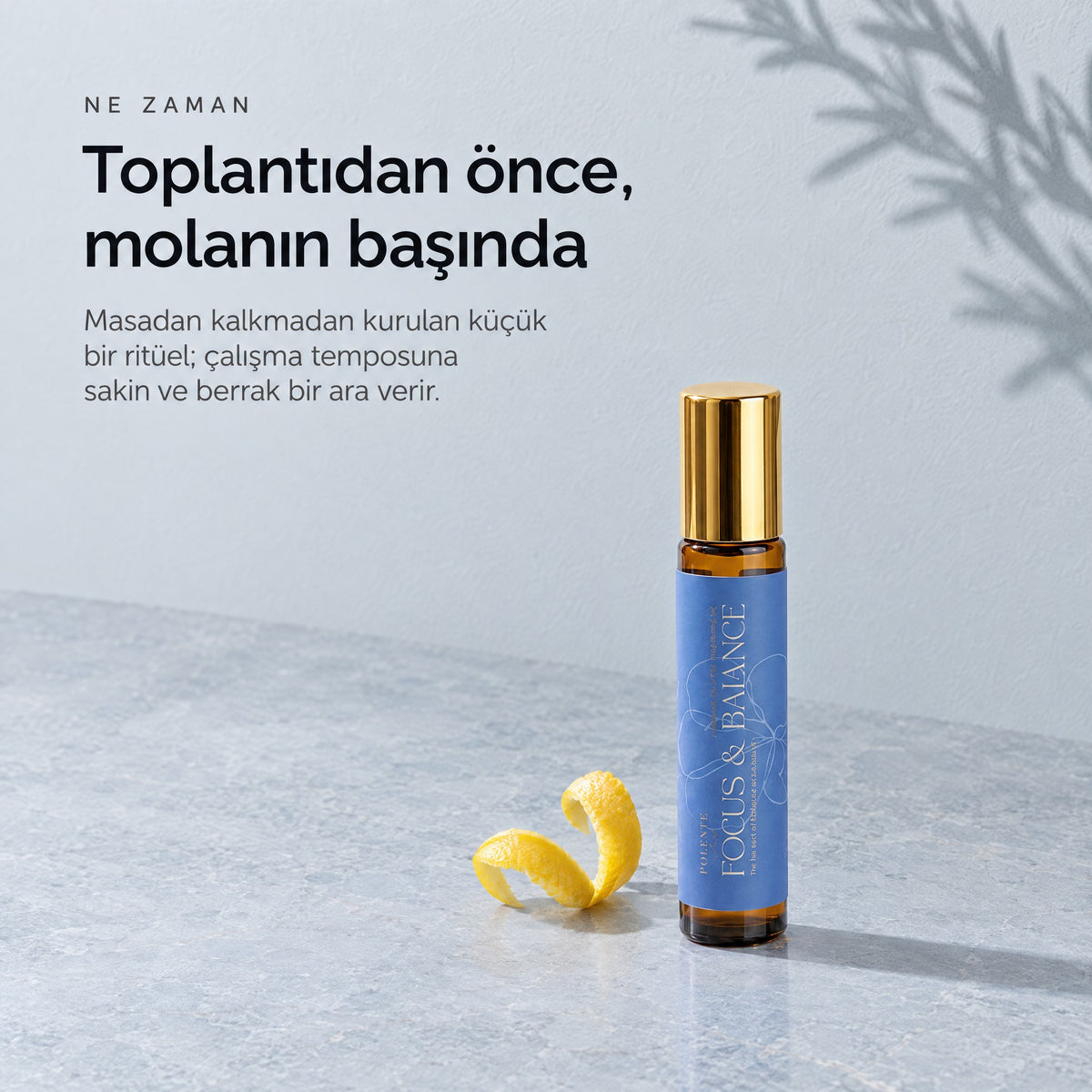 FOCUS &amp; BALANCE Aromaterapik Masaj Yağı 10 ml — toplantıdan önce, molanın başında